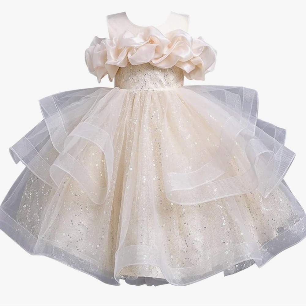 Ivory Sparkle Tulle Flower Girl Dress